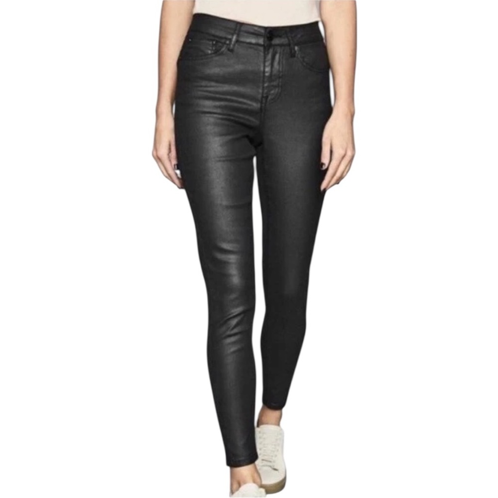 Pacsun Black Mid Rise Skinniest Coated Bodycon Jeans Womens 24